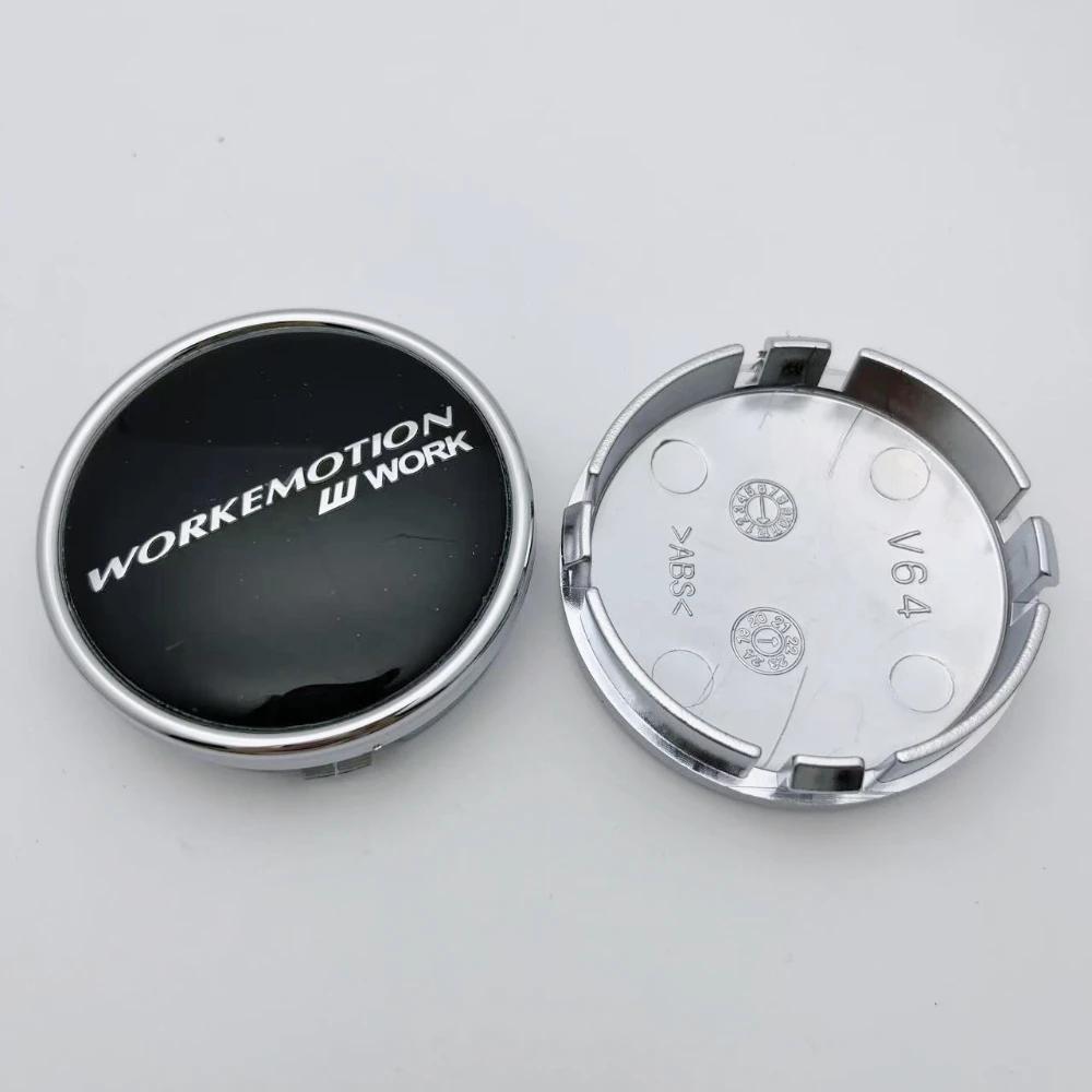4pcs JDM W Work Emotion Logo Badge Car Wheel Center Caps O.D 64MM I.D 61MM Rim Hubcaps Cover Wheels Hub Cap Replace Accessories