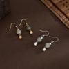Hetian Jade Цветок ландыша Ушной крючок Легкий Роскошный Ретро Стиль Модный Индивидуальный Высококачественный Ушной крючок