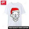 Christmas Skeleton Skull with Christmas Cap TShirts Cotton Oversized Tshirts Urban Tees Tops New Design Basic