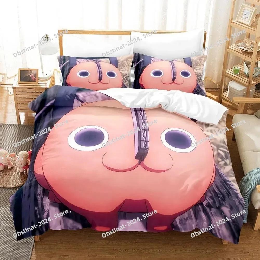 Постельное белье с принтом Почита из Человека-бензопилы Пододеяльник Наволочка Комплект постельного белья Простыня Покрывало для одеяла Размер Full Queen King
