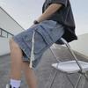 Мужские летние джинсовые шорты в японском стиле с множеством карманов — повседневные, свободного кроя, модные, средней длины