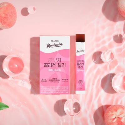 Teazen Kombucha Collagen Jelly Peach 14 пакетиков (стоимость 14 дней)