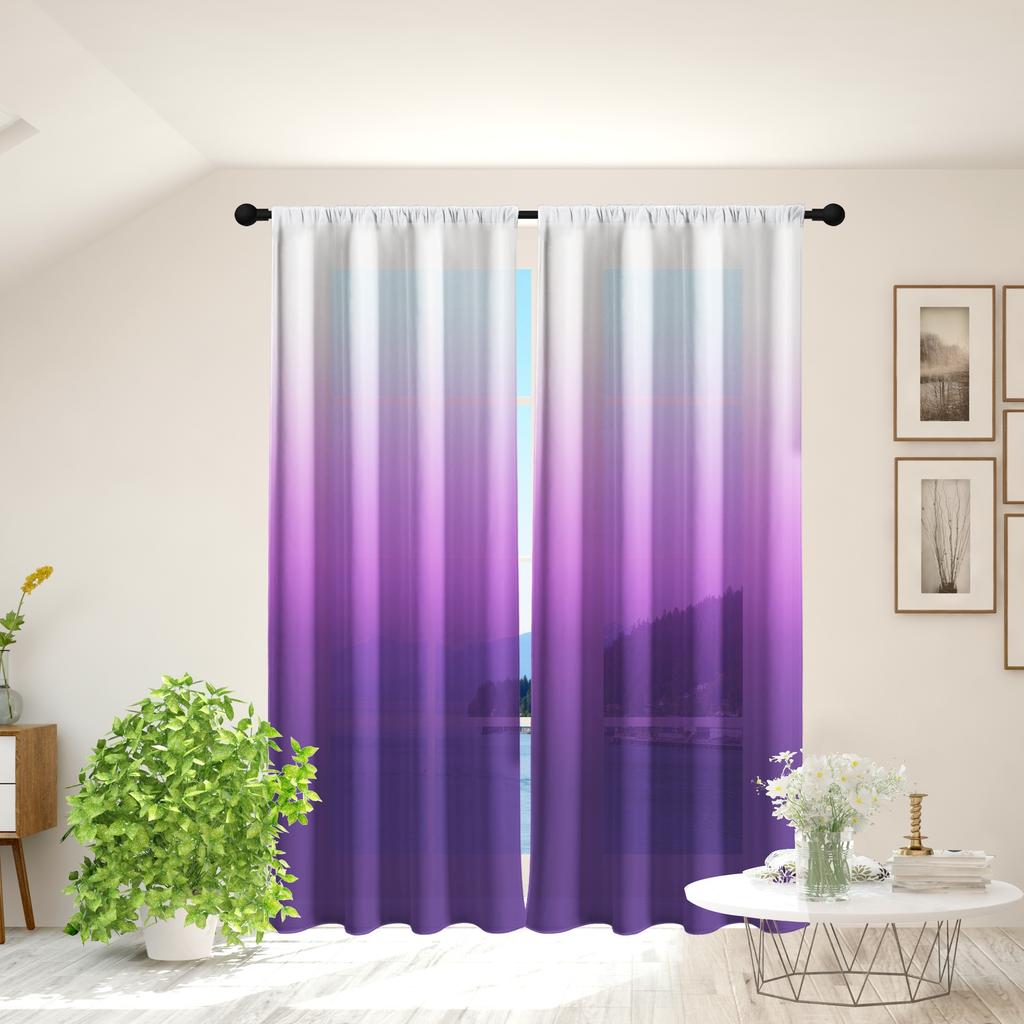 2 шт. градиентный цвет простой стиль карнизная штора, оконное оформление для гостиной спальни общежития декор для дома декор