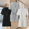 Spring & Summer Unisex Short-Sleeve Cotton Bathrobe: Women's Regular & Men's Large Sizes, Hotel Quality Nightgown