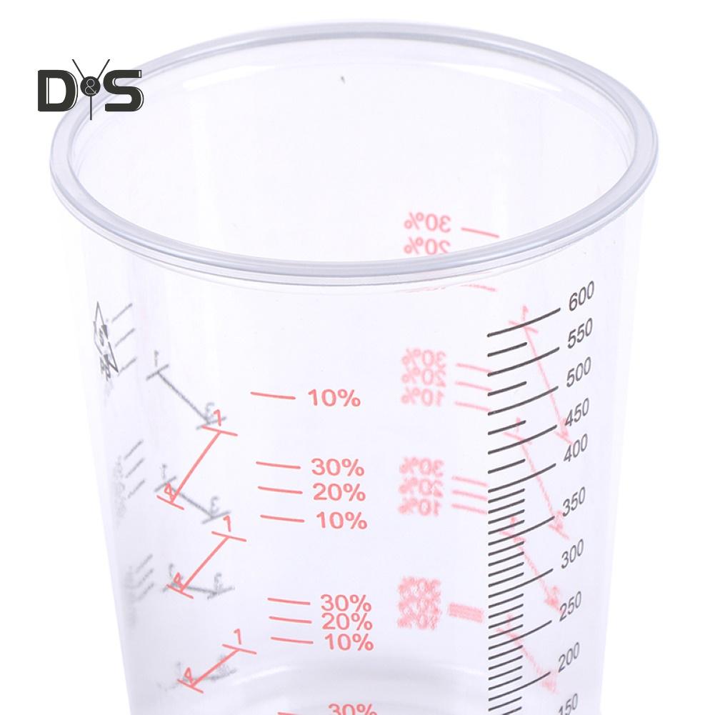 DYS Tool SHOP Прозрачный пластиковый мерный стаканчик для смешивания жидкости с краской, контейнер