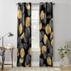 Черные и золотые листья, оконные шторы для гостиной, кухни, современные шторы, домашний декор, жалюзи, шторы