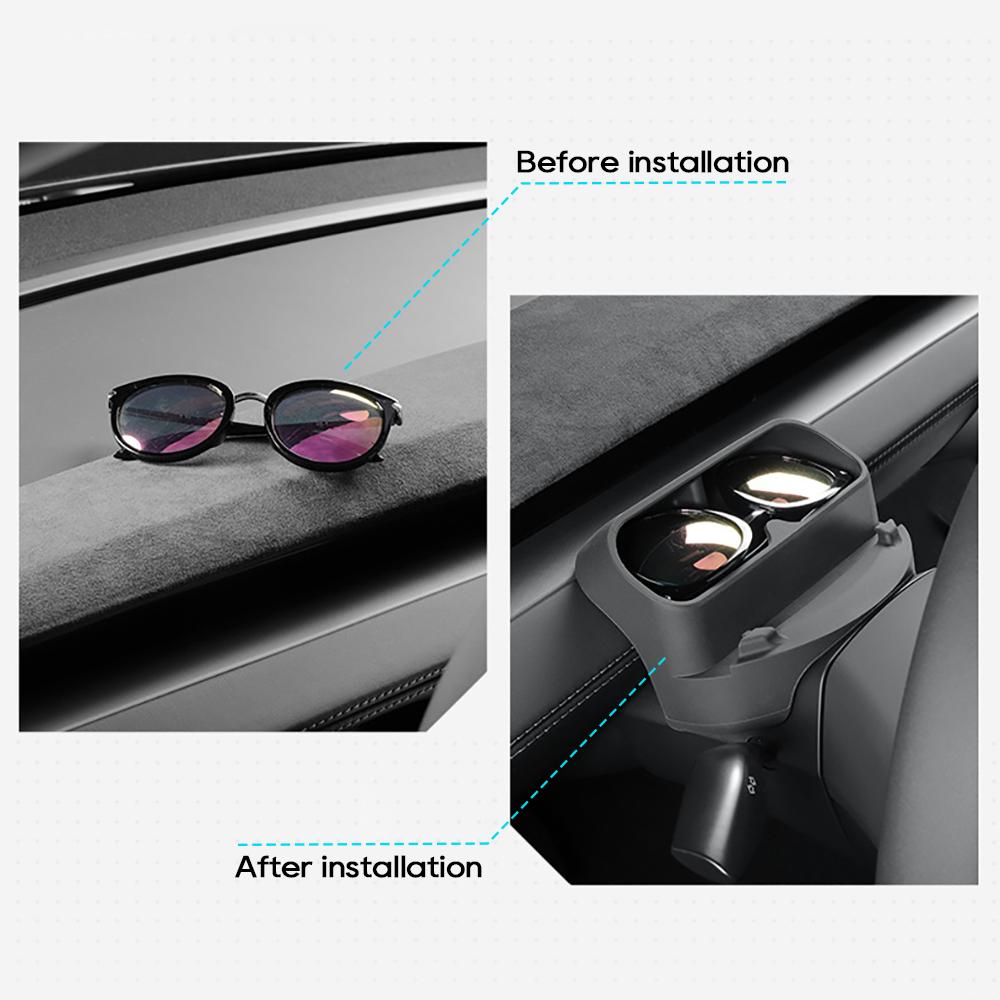 For New Tesla Model Y Launch Juniper 2025 Model 3+ Highland 2024 Steering Wheel Silicone SunGlasses Case Mobile Phone Holder