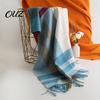 Daily Wear Wrap Classic Plaid Scarf with Fringed Edges, Vintage Shawl for Women Elegant Fringe Men, Cashmere Feel Soft Long Neck Autumn Winter