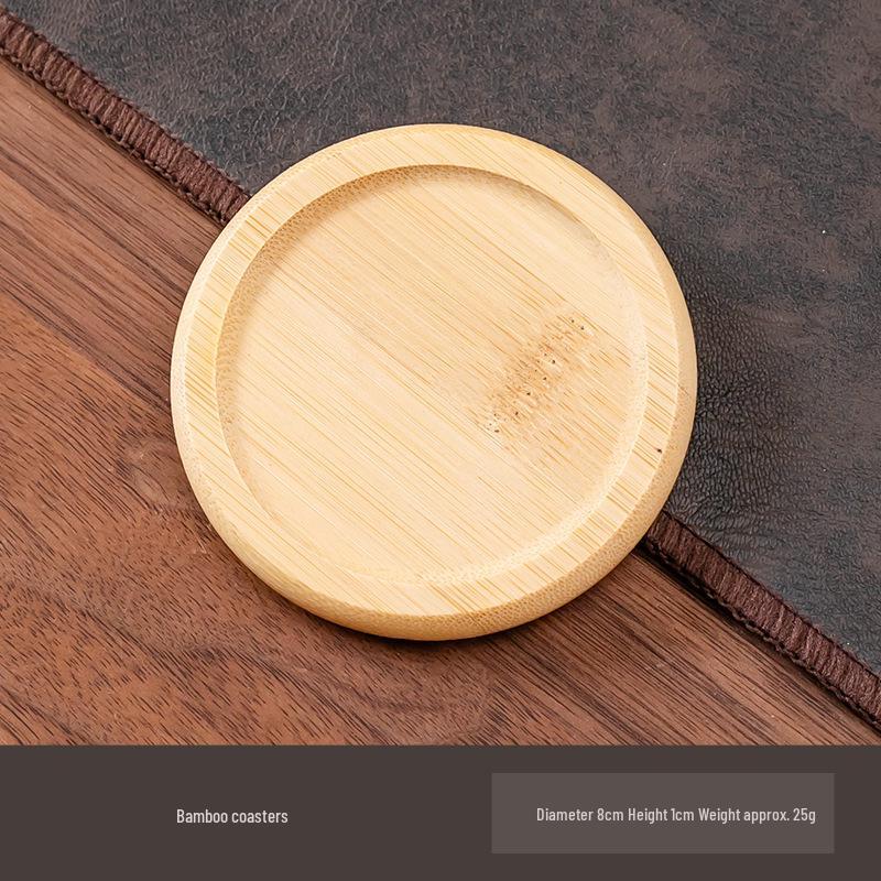 Chinese Bamboo Round Coaster - 8cm Creative Tea Mat & Heat Insulation Pad for Universal Tea Sets