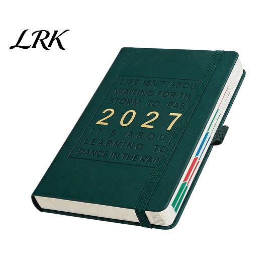 Ежедневник в обложке из искусственной кожи для планирования на 2027 год, еженедельник, формат A5, 320 страниц, с эластичной лентой-держателем для ручки