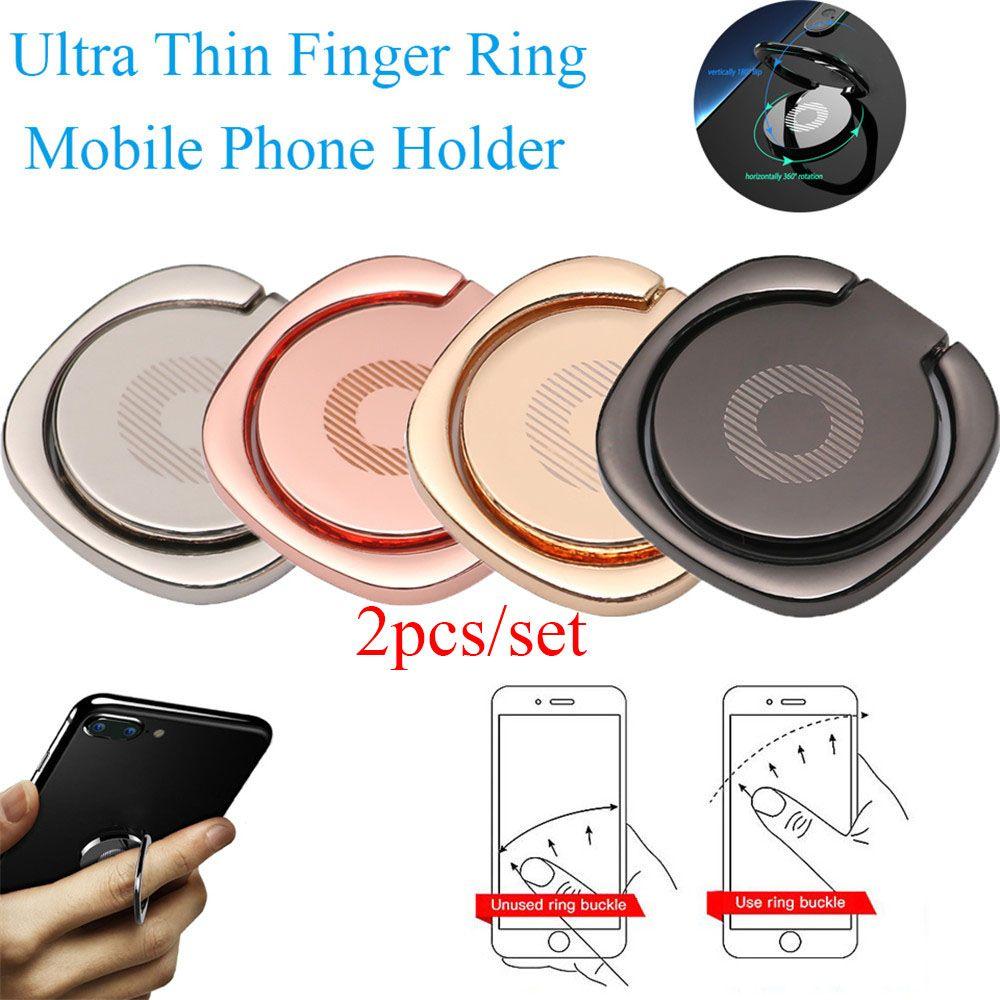 Ultra Thin Aluminium Alloy Car Bracket Finger Ring Holder 360 Rotation Table Mobile Phone Stand
