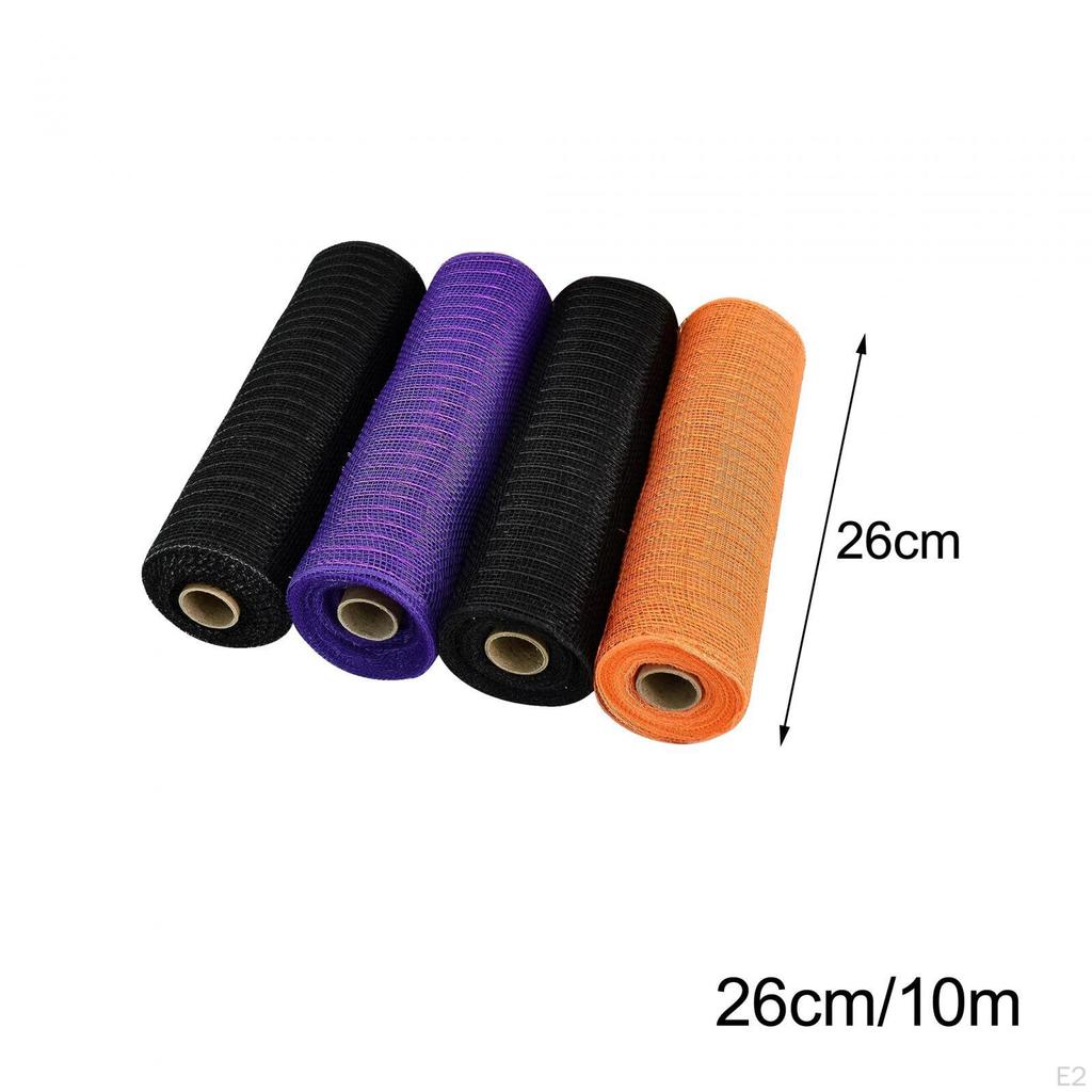 4 Rolls Mesh Ribbon 10inch X 10 Yards Accessory Versatile Lightweight DIY Decoration Purple for