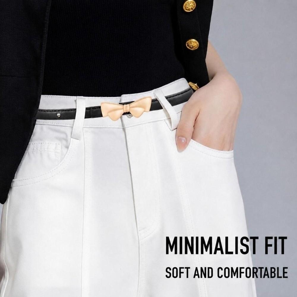 Bow Buckle Women's Belt Leather Bow Buckle Belt Fashion Waist Belt Daily Outfits