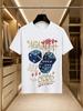 2026 New Arrival 100 Cotton Tshirt American Graffiti Drip Dice Against All Odds Letter Print Hip Hop High Street Crew Neck Cas