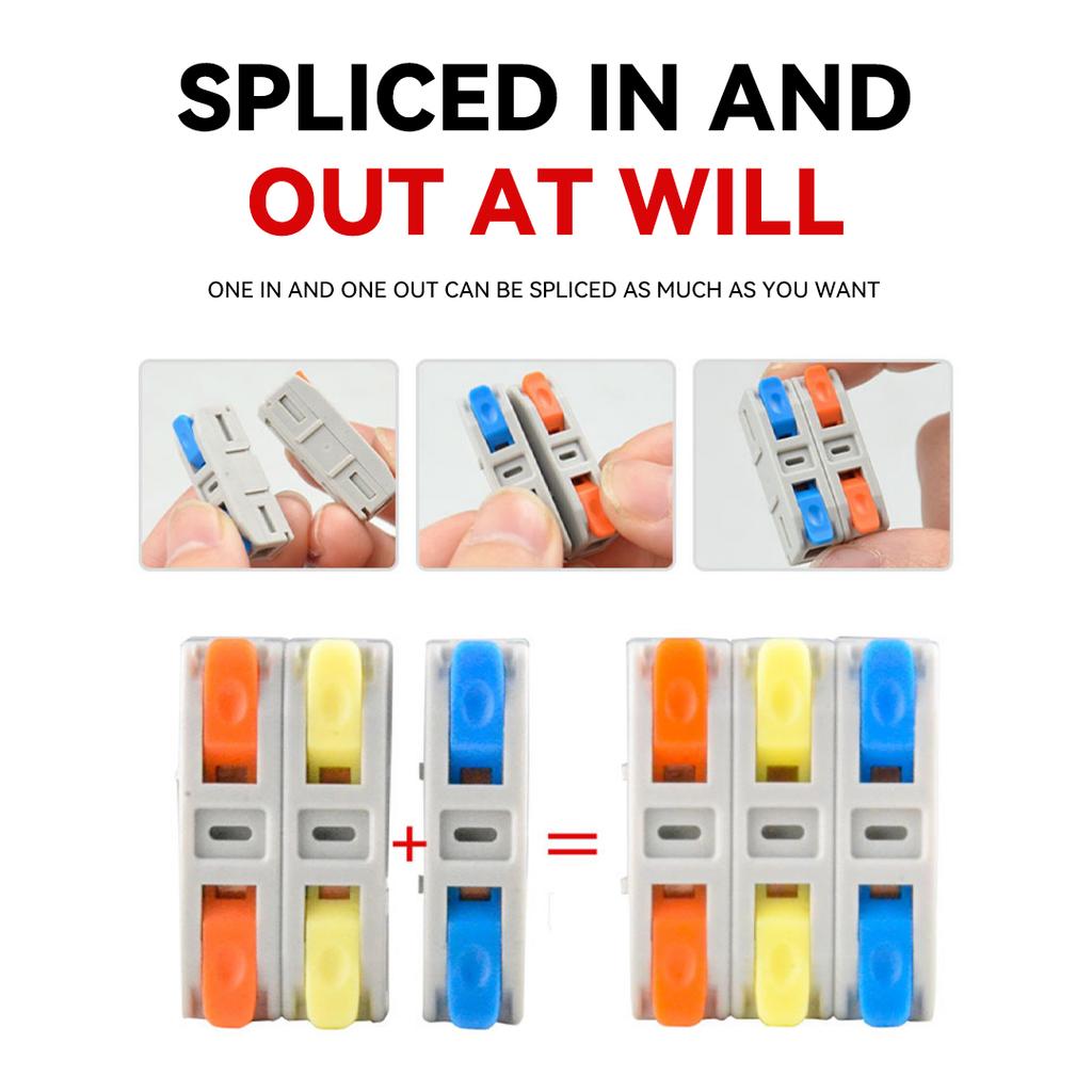10 шт. быстрые электрические соединители проводов универсальные компактные клеммные колодки для сращивания вставные домашние кабельные соединители