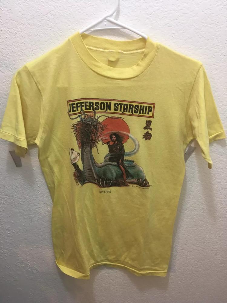 New Popular Jefferson Starship Yellow T-Shirt Cotton Full Size RD94 Unisex T-Shirt