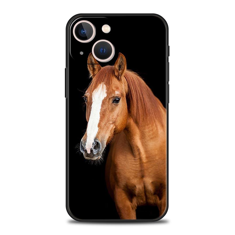 Чехол для телефона с изображением животного Лошадь для iPhone 17 16 15 14 13 12 Pro Max 11 Pro Max 17 AIR Plus Ударопрочный Мягкий ТПУ Чехол Fundas Capas