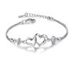 JewelryTop Медь Классический Кристалл Сердце Браслеты Шармы для Женщин Мода Вечеринка Свадебные Ювелирные Изделия Подарки
