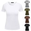 High Quantity Tops Casual Plain Female Elastic Short Sleeve T-shirt Women Women CLothes Comfortable Popular Basic Breathable Solid