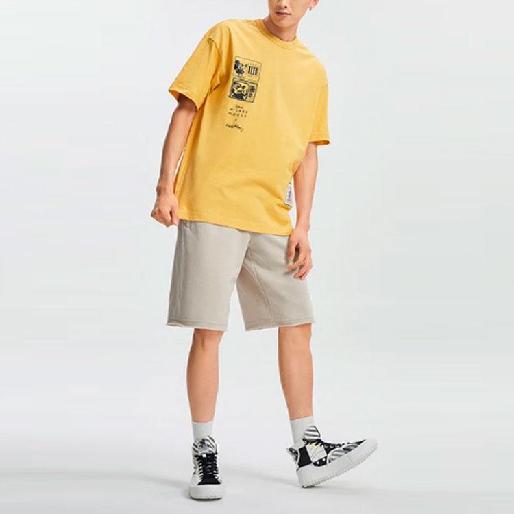 Li Ning x Disney Sports Fashion Collection T Shirt Men's Light Ochre Yellow AHSR501-3