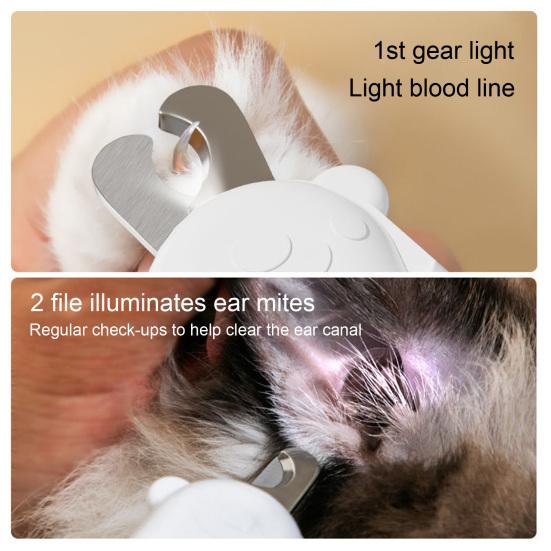 Машинка для стрижки ногтей для домашних животных со светодиодной подсветкой, острое лезвие из нержавеющей стали, эргономичная ручка, собака, кошка, кролик, триммер для когтей мелких животных, ножницы, инструмент для ухода за домашними животными