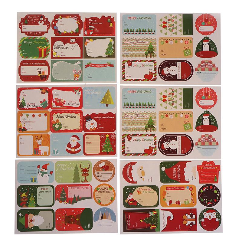 108 шт./12 листов Рождественские наклейки Упаковочные пломбы Этикетки для выпечки Подарочный декор