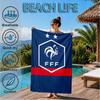 France Soccer Club Emblem  Printed Microfiber Beach Towel, Soft And Absorbent, Quick-Dry, Ideal for Summer Travel, Beach Essential, Swimming Pool