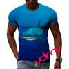 Summer Leisure Sharks And Whales Pattern Men's T-shirt Hip Hop 3D Print Personality  Rod Neck Short Sleeve Tops Fashion Clothes