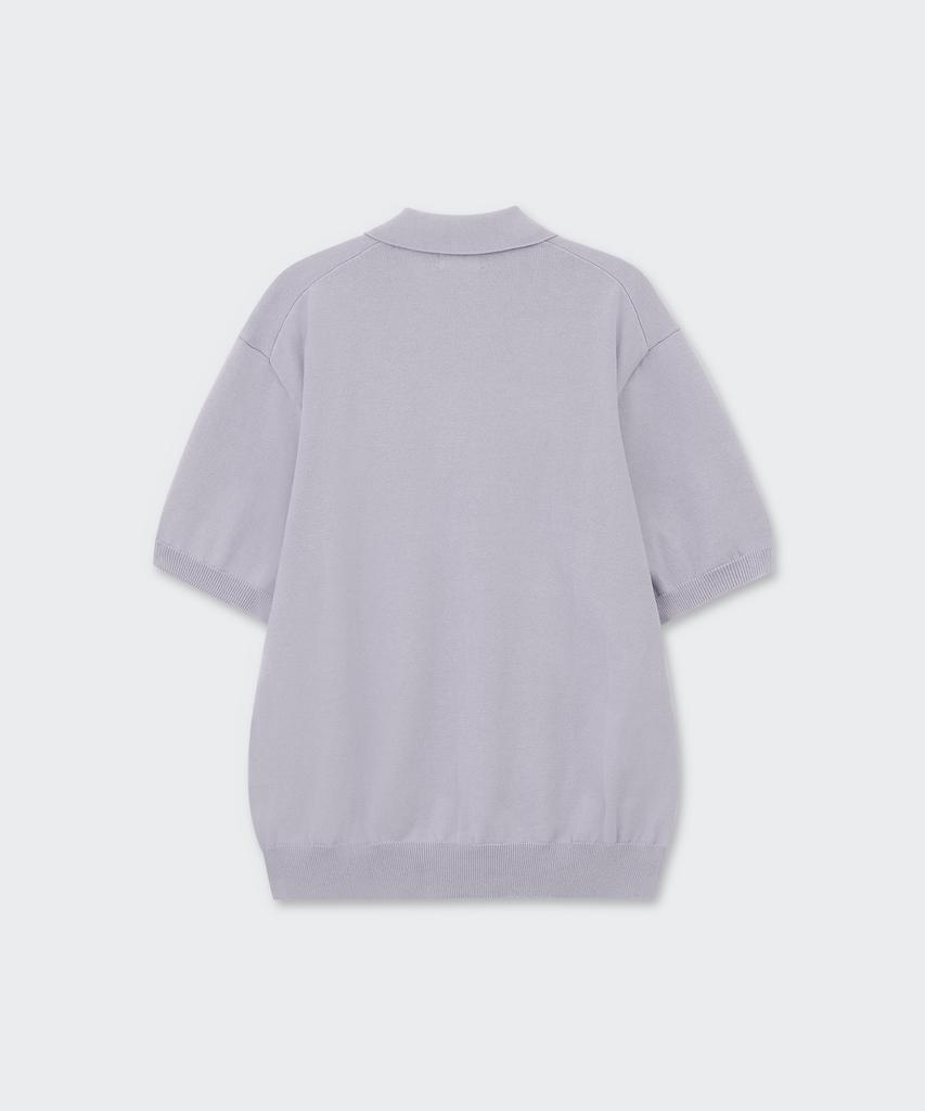 MUSINSA STANDARD Washable Supima Cotton Knitted Polo Shirt [Purple Grey]