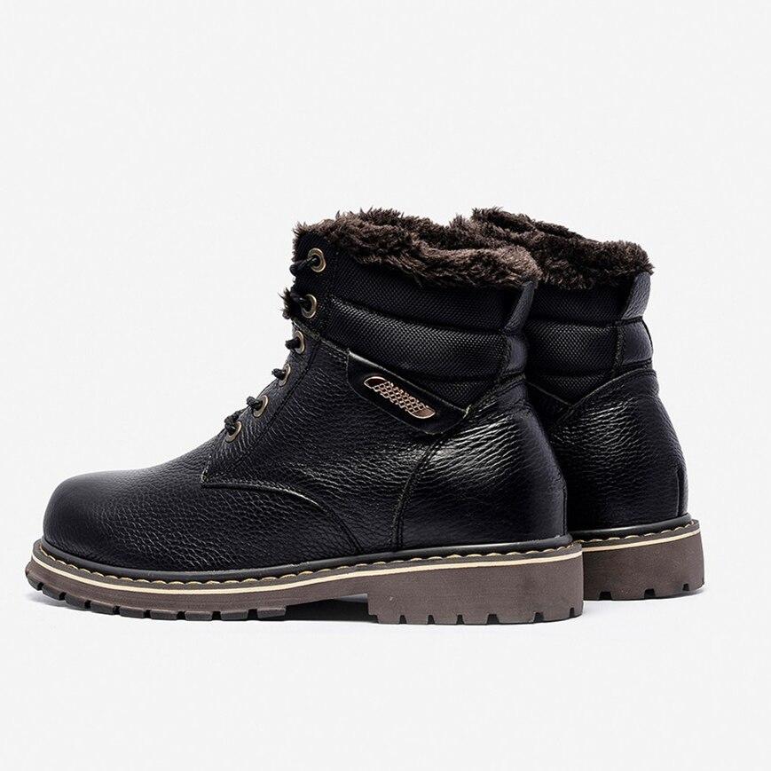 Теплые мужские зимние ботинки из натуральной кожи ручной работы из натуральной кожи