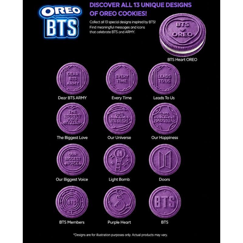 Oreo Печенье X BTS Limited Edition со вкусом блинчиков с коричневым сахаром, 100 г, 2 шт.