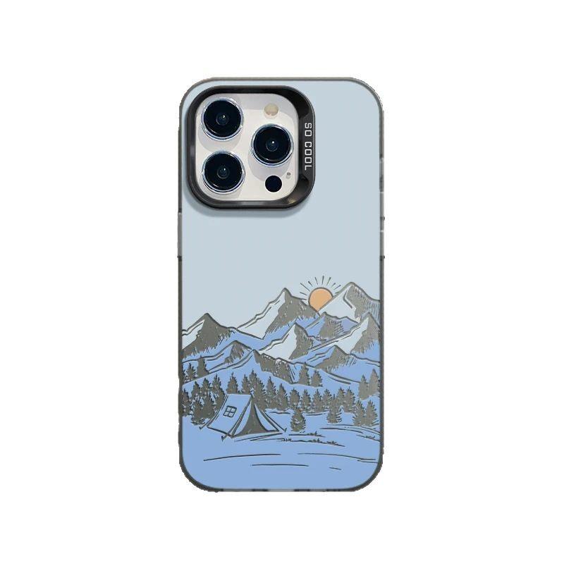 Восход на снежной горе для чехла на телефон Apple 16/17promax iPhone 15 Европа и Америка 13 цвет серебристый 12 пейзаж 14