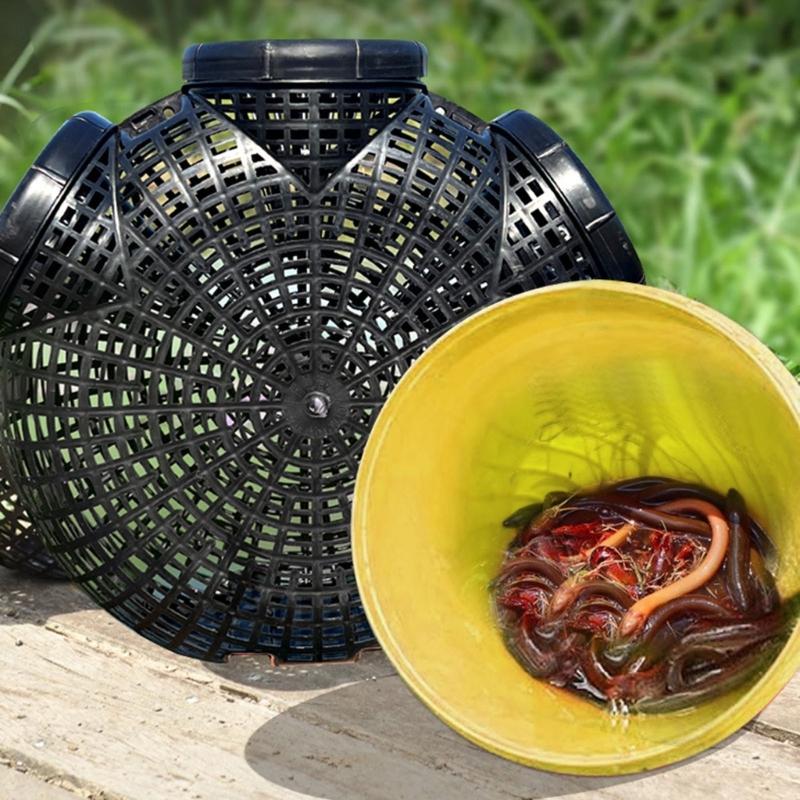 High Efficiency Eel Fishing Trap Fishing Baits Shrimp Crawfish Catcher Lobsters Mesh Trap With Baits Ball And Pull Cord