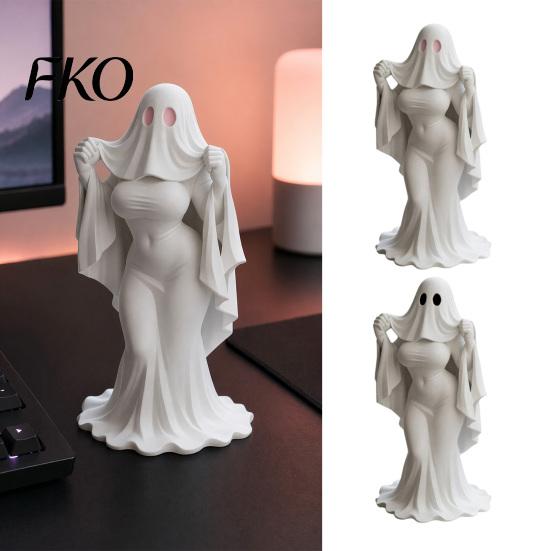Niche Personality Statue Ghost Lady Ornament, Durable PLA 3D Printing Halloween Figure, Decor Figurine Full of Mystery Collectible, for Desktop