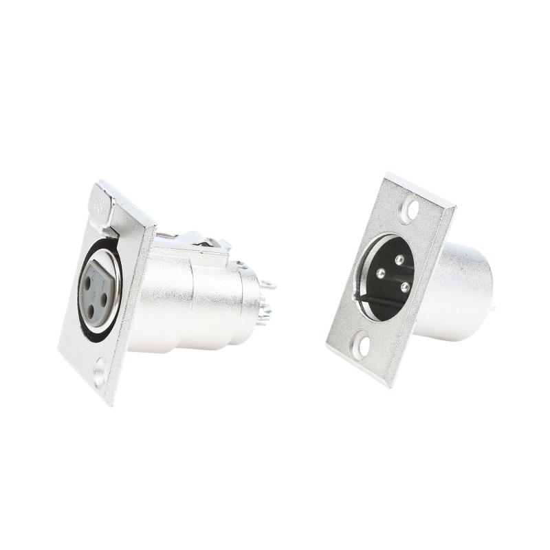 3 Pin XLR Panel Mount Connectors 4 Pack 2 Male 2 Female Jack Sockets for Microphone Cable Sound Stage Setup