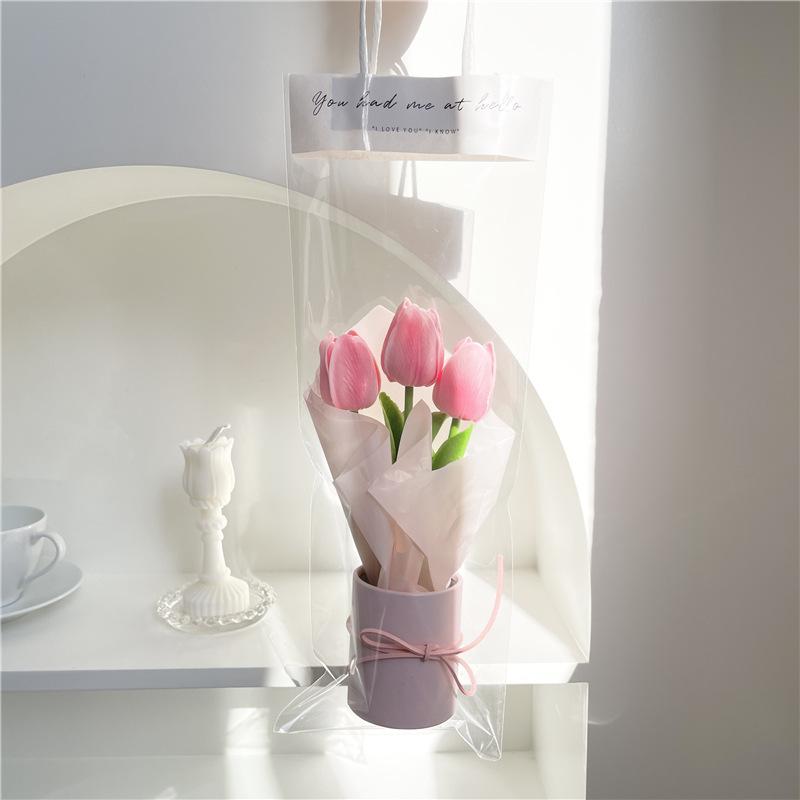 Tulip Bouquet in Mini Bucket – Car Dashboard Decor, Living Room Ornament, Birthday Gift for Best Friend, Photo Prop & Thoughtful