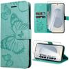 Protective Case - BOOLING - for Samsung Galaxy S25 Plus - Butterfly Pattern - Synthetic Leather - 2 Tempered Glass