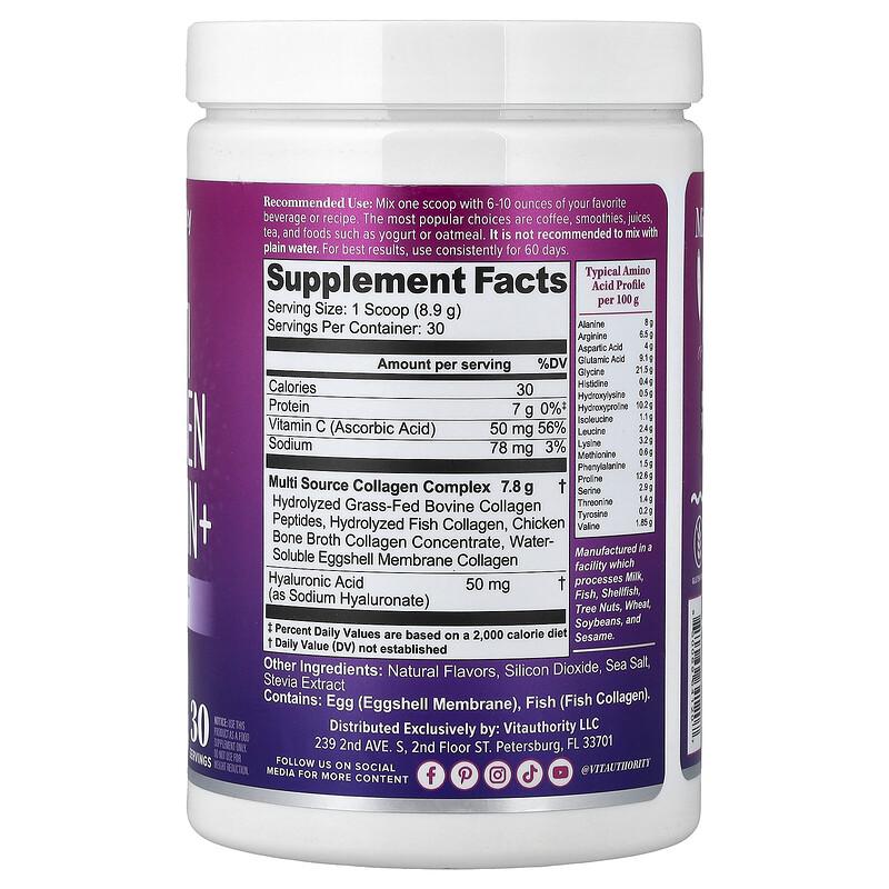 Multi Collagen Protein+, Vanilla, 9.42 oz (267 g)