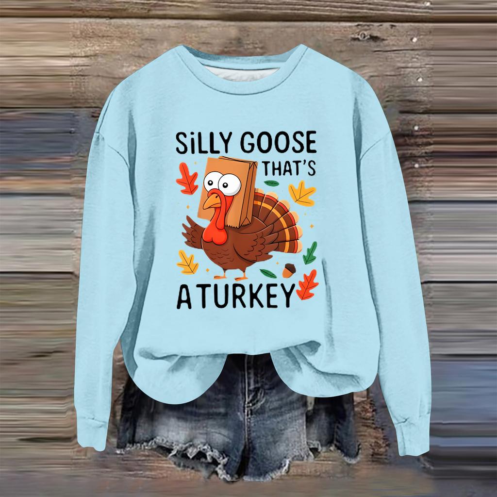 Women's Fashion Casual Long Sleeve Loose  Printed Sweatshirt