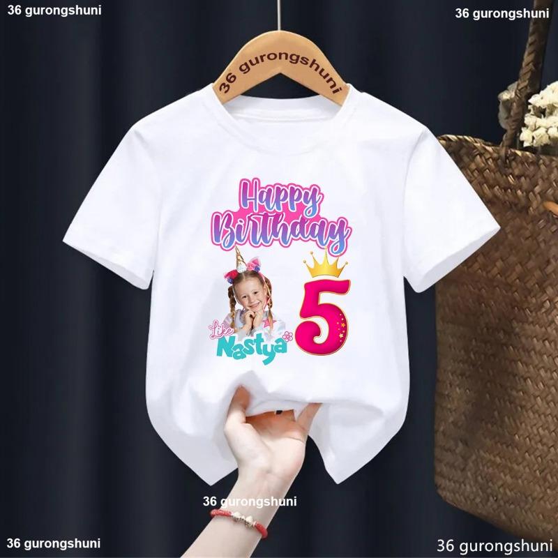 Это Мой 3 4 5 6 7 8 9 Лет День Рождения Девочки Мальчики Мультфильм K-Pop Демон Тигр Охотники Милая Детская Одежда Детские Футболки с Принтом