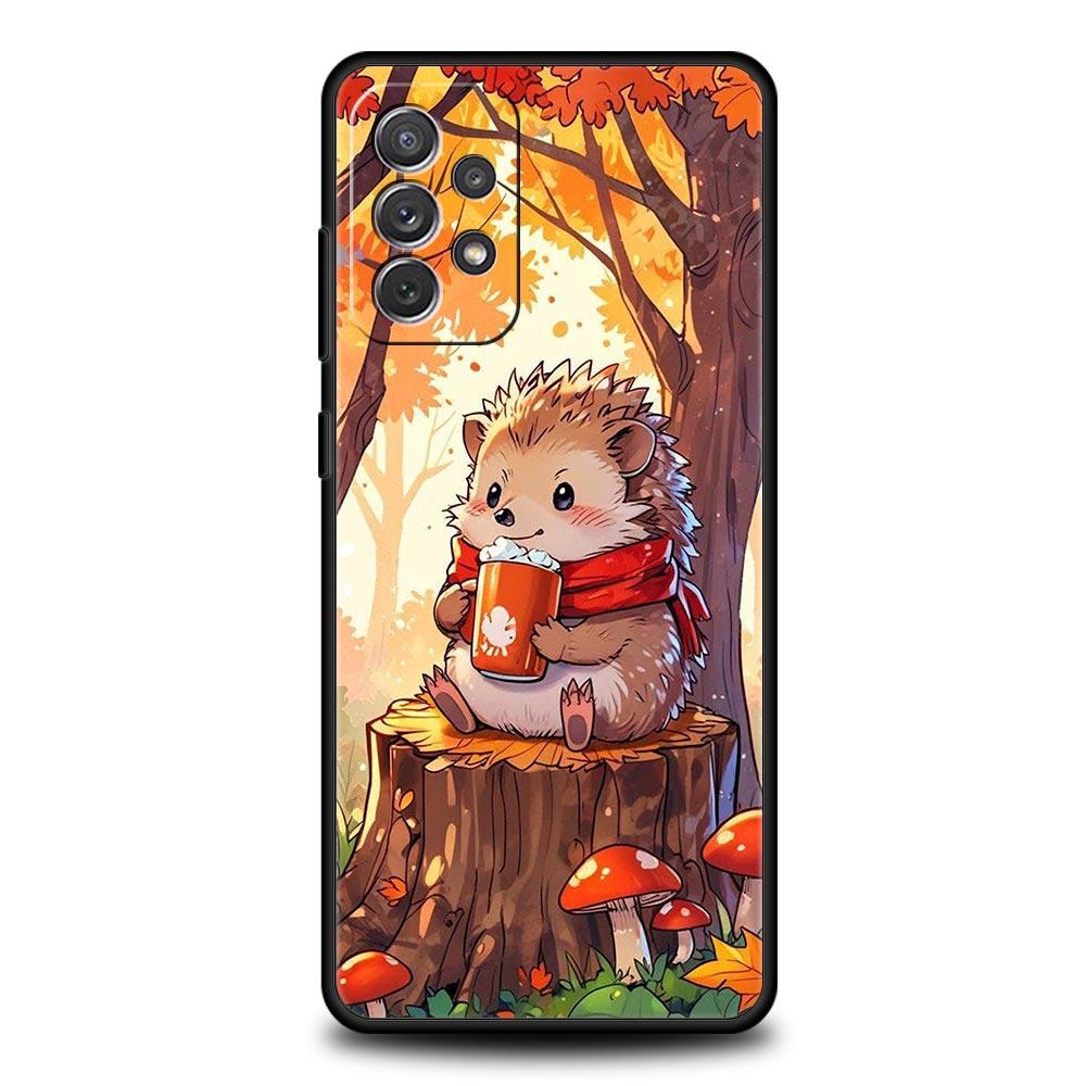 Чехол для телефона с дизайном ежика для Samsung Galaxy A17 A07 A55 A35 A25 A15 A05 A33 5G A31 A23 A21s A13 A11 A41 A73 A53 A51 A71