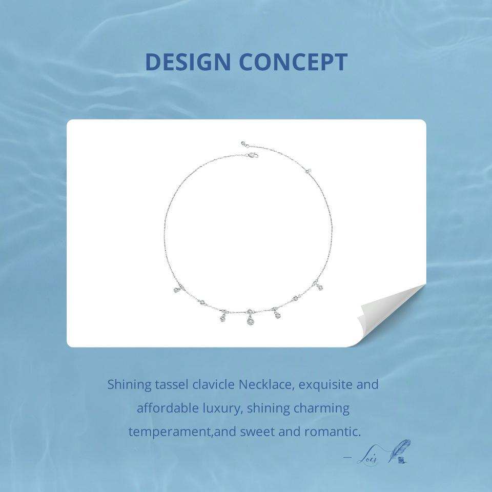 BAMOER, стерлинговое серебро 925 пробы, штабелируемое ожерелье на ключицу, сверкающая циркониевая цепочка на шею для женщин, ювелирные изделия с платиновым покрытием