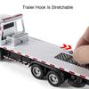 1:32 Scale Road Rescue Car Muck Transport Model Toy Flat Trailer Sound Light Engineering Vehicle Models Hobby Ornaments Gifts