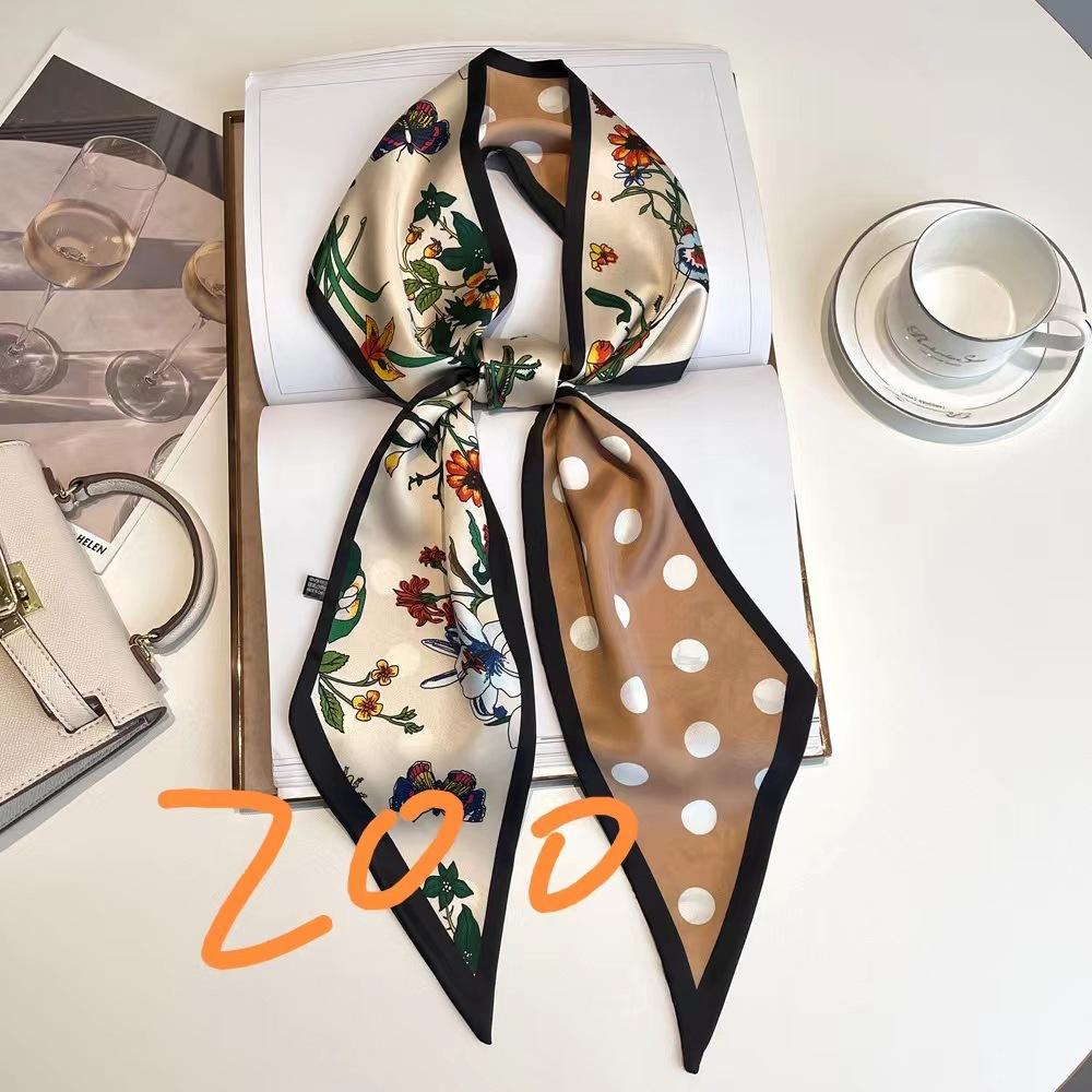 Women'S New Daily Commuting Long Silk Scarf With Printed Temperament Scarf, Summer Fashionable Versatile Decorative Diagonal Scarf