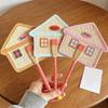 Cute Hand-Woven Fan Portable Decorative Handheld Fans Gift Hand Braided Fan  Photo Prop