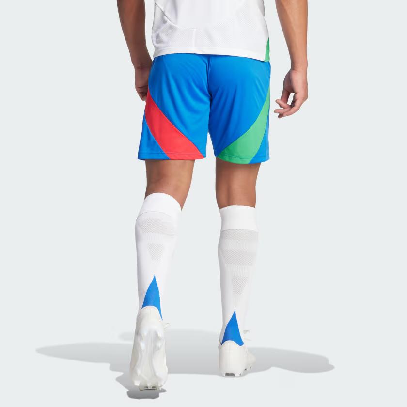 adidas Футбольные шорты Италия 24 Away с принтом логотипа, цветными блоками, эластичным поясом, прямые штаны, мужские шорты Fan Edition, синие IQ0486