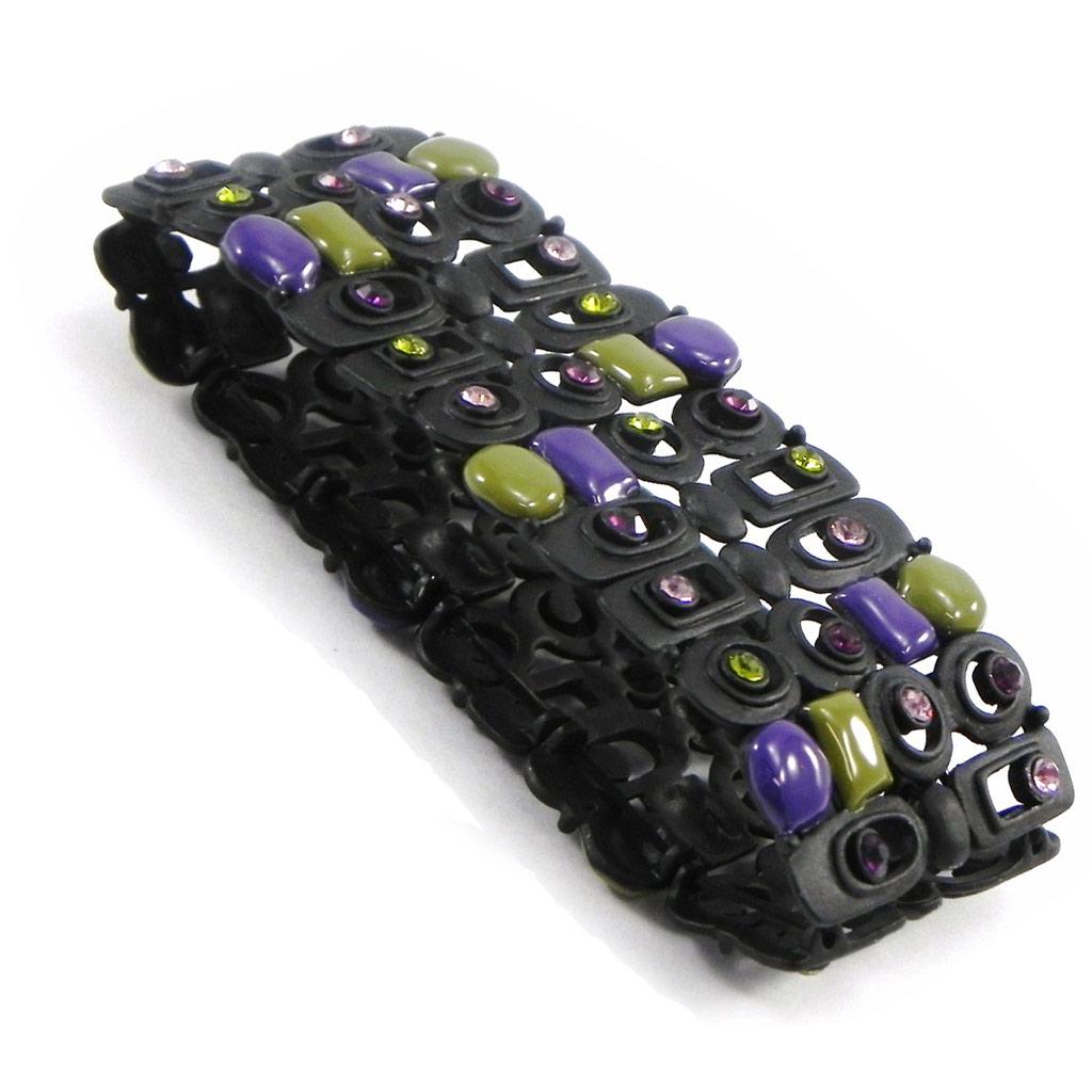 NOA [I2163] - Designer Bracelet 'Sissi' Green Purple Black