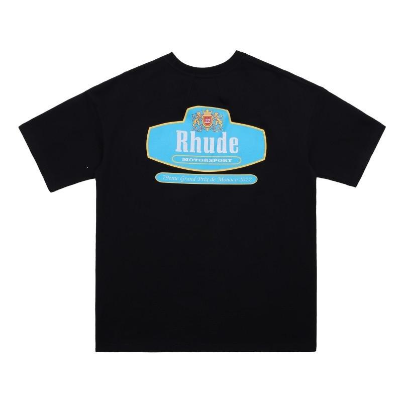 High Street Oversize Couple T-Shirt American Streetwear Print YYZP RHUDE Short Sleeve Tee Teens