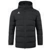 Kelme Sports Cotton Jacket with Hood, Short Length, Thick, Loose Fit, Lightweight, Padded, Winter Wear, Stylish (Black, Size 3XL)