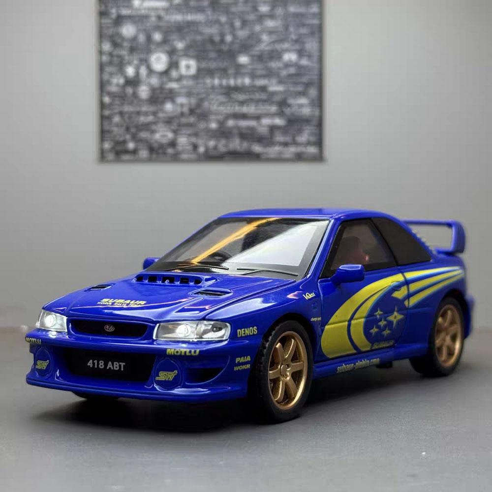 1:32 Subaru Impreza Honda Nsx Модель Игрушка Сплав Литой Автомобиль Звук Свет Откат 4 Открывающиеся Двери Транспортные Средства Для Детей Подарок на День Рождения